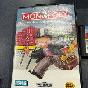 Sega Genesis Monopoly (Sega Genesis 1992) Case And Manual